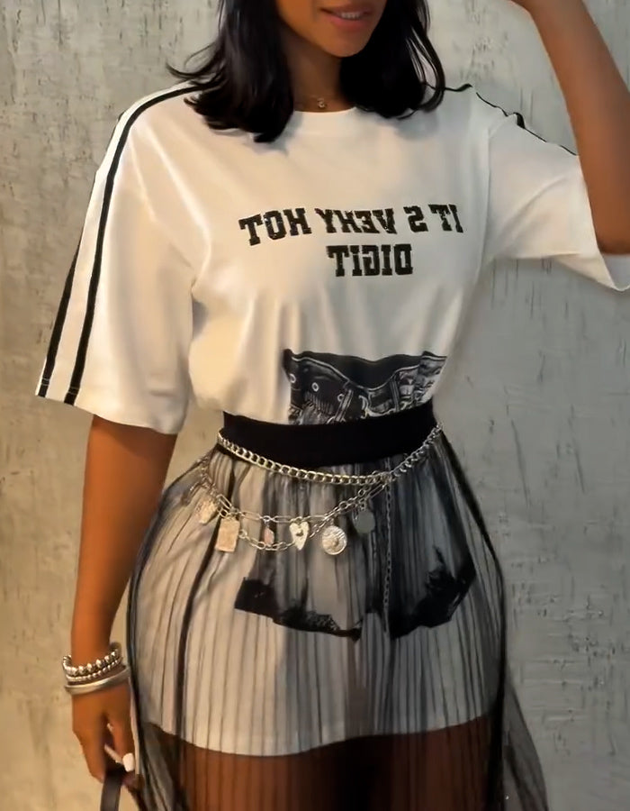 T-Shirt Tulle Two-Piece Dress