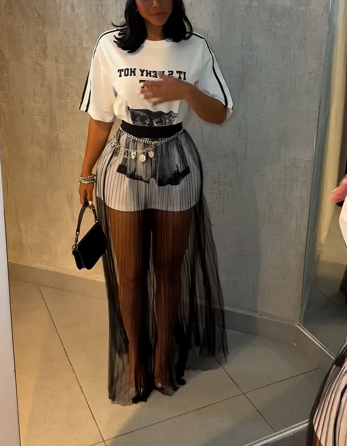 T-Shirt Tulle Two-Piece Dress