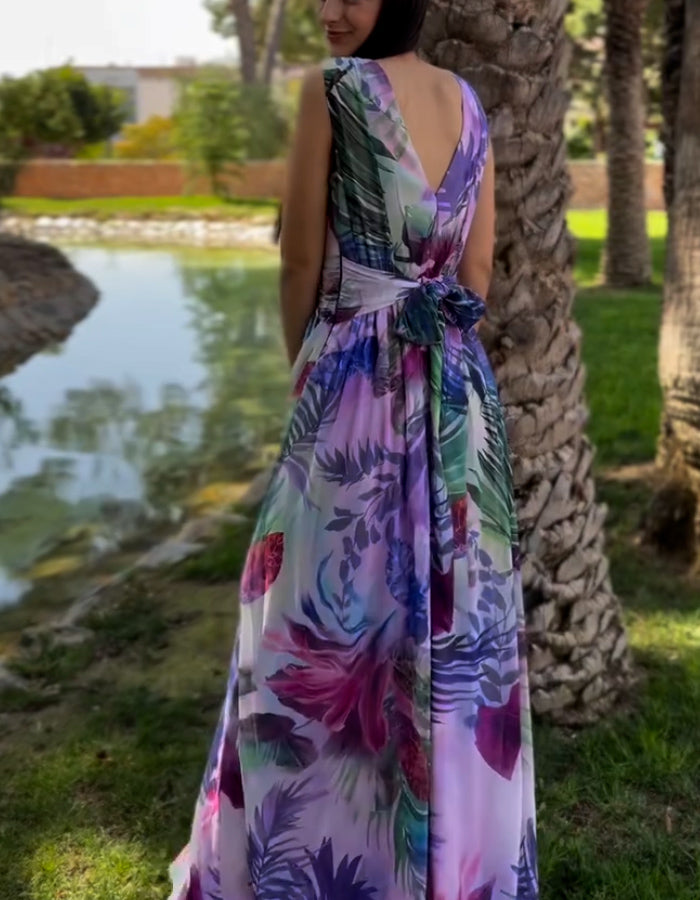 Purple Slit Dress