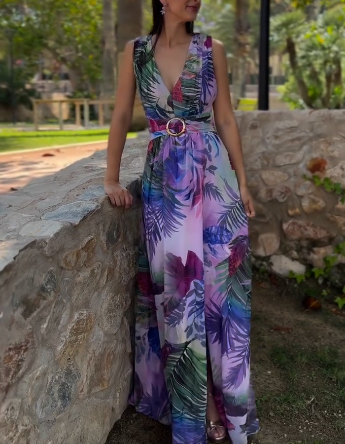 Purple Slit Dress