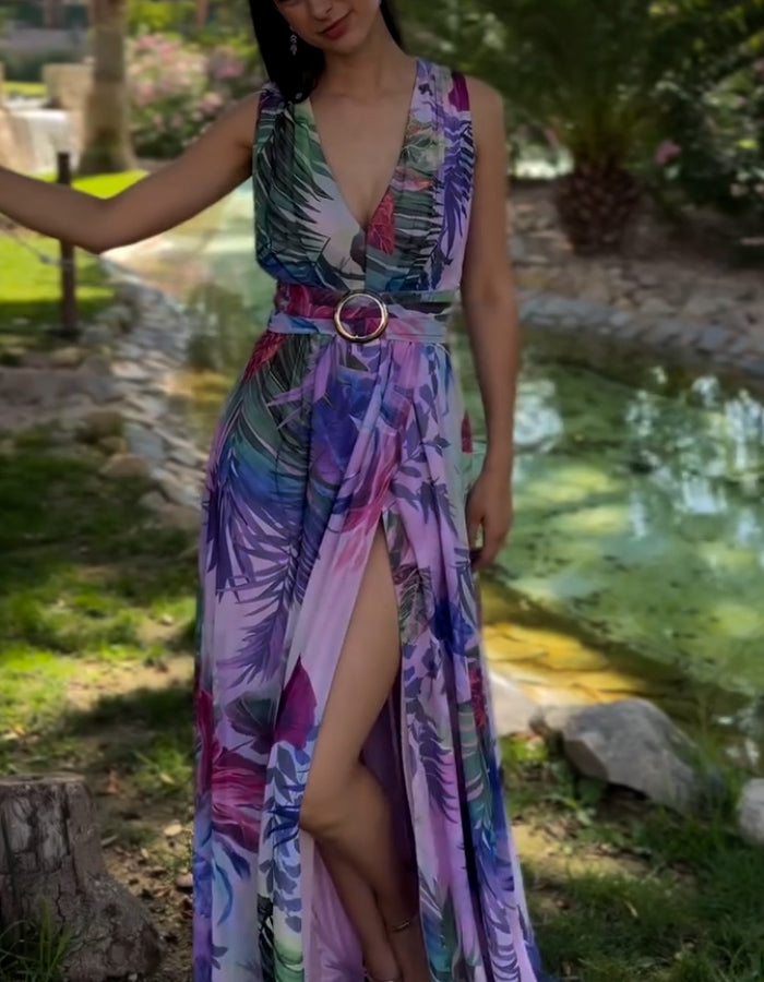 Purple Slit Dress