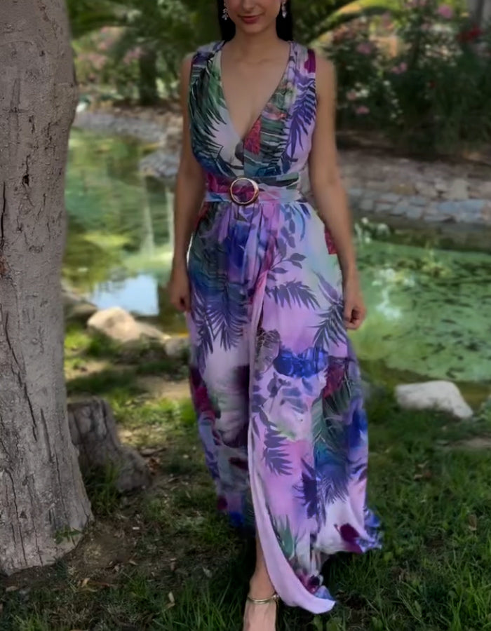 Purple Slit Dress