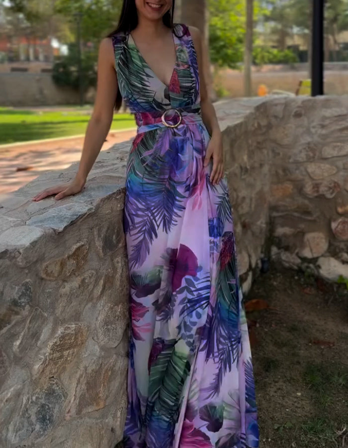 Purple Slit Dress