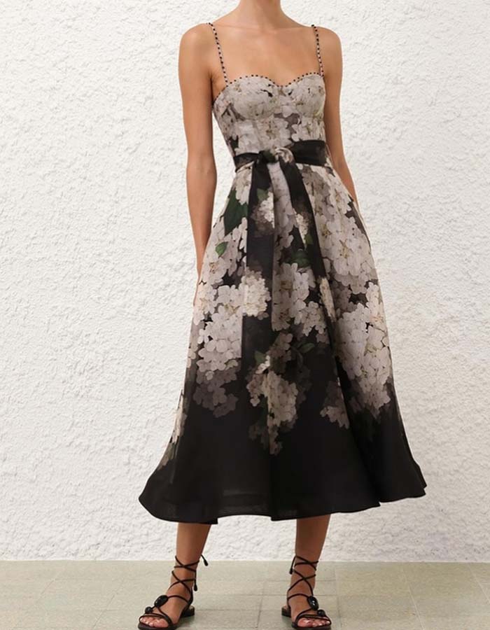 Flower Print Strap Dress