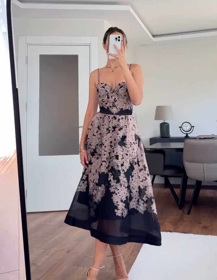 Flower Print Strap Dress