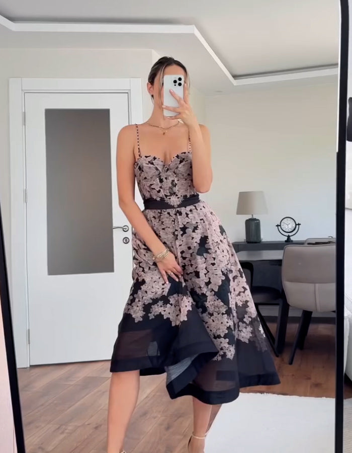 Flower Print Strap Dress