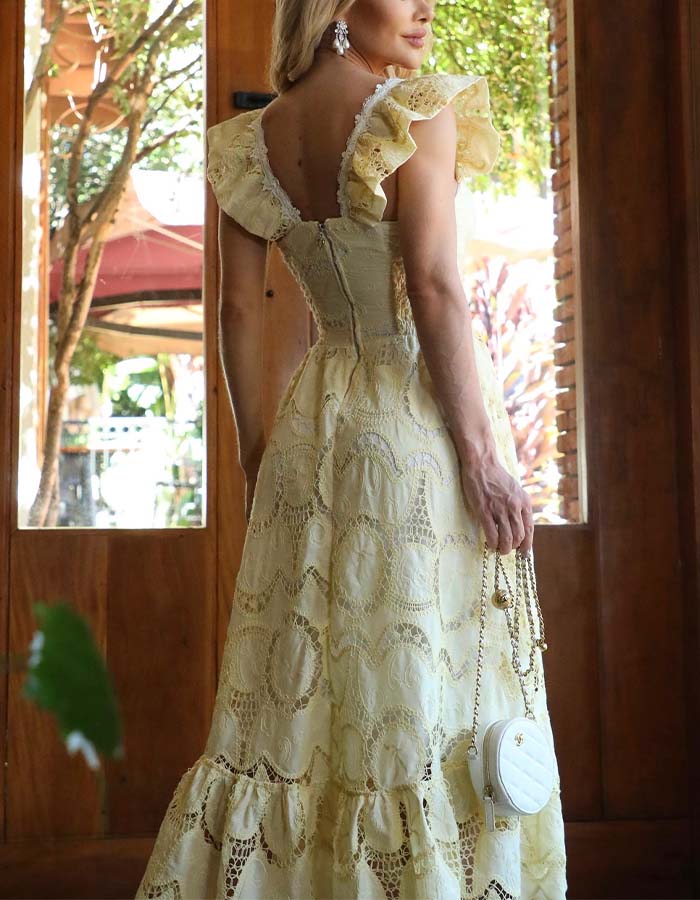 Cream Casual Dress