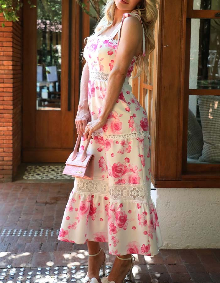 Pink Adjustable Strap Dress