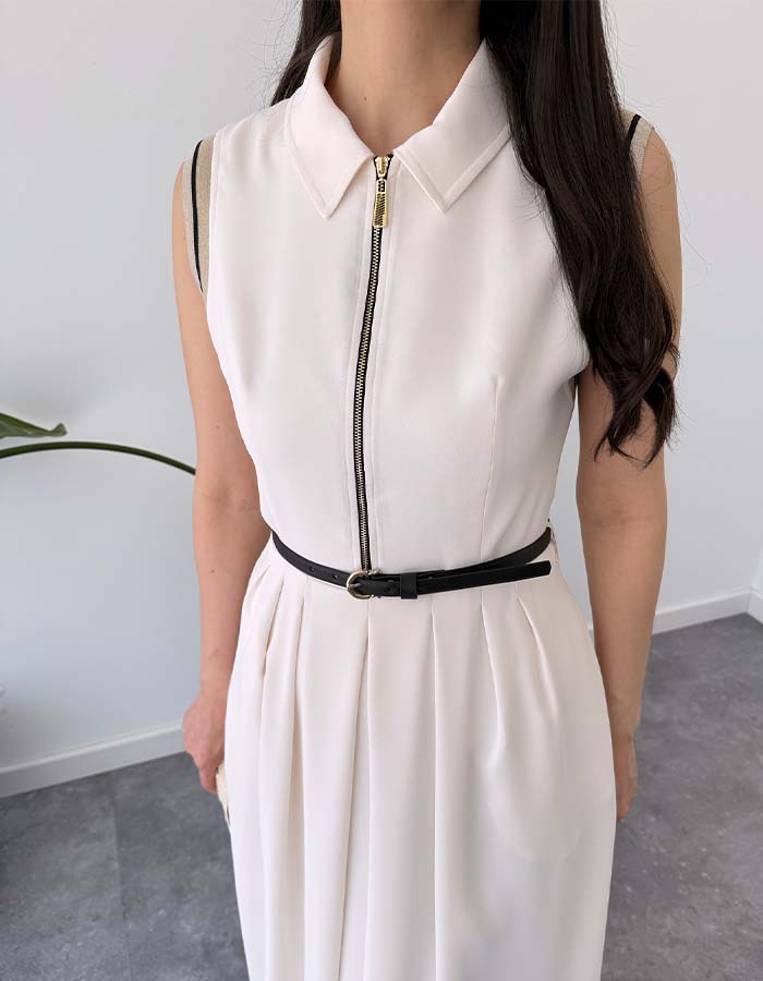 White Zipper Dress