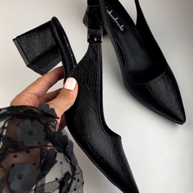 Black Buckle Sandals