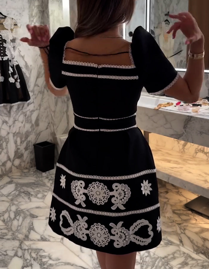 Embroidery Mini Dress