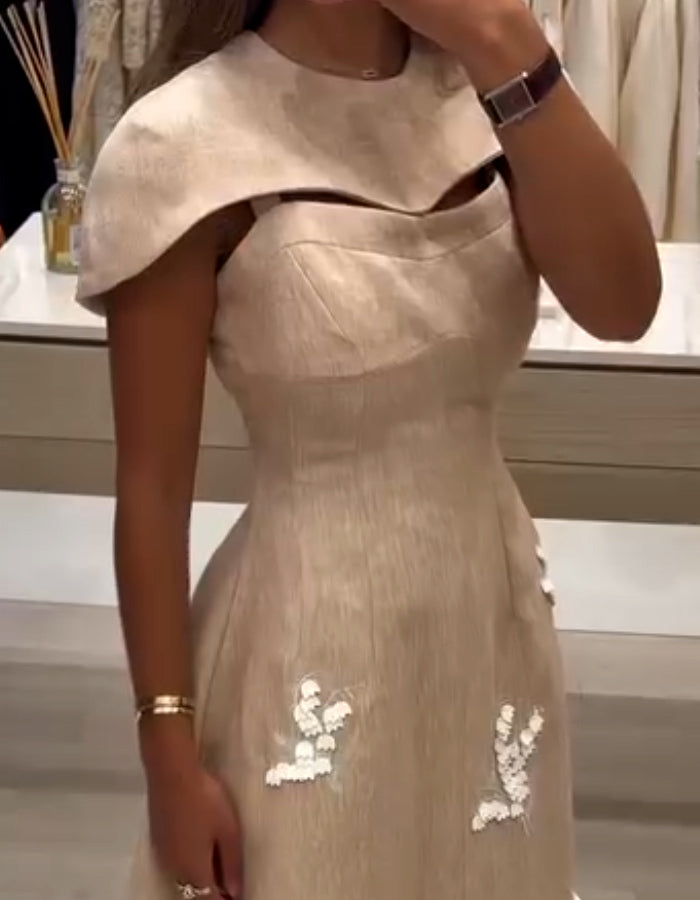 Beige Unique Dress