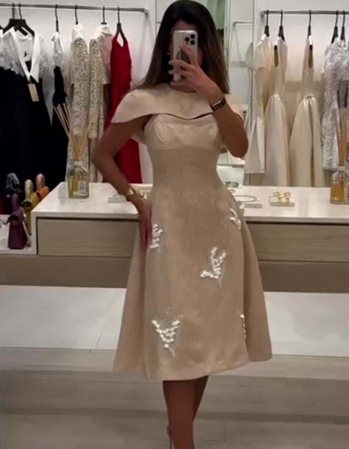 Beige Unique Dress