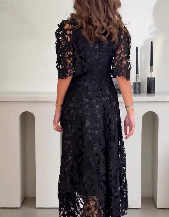 Black Lace Casual Dress