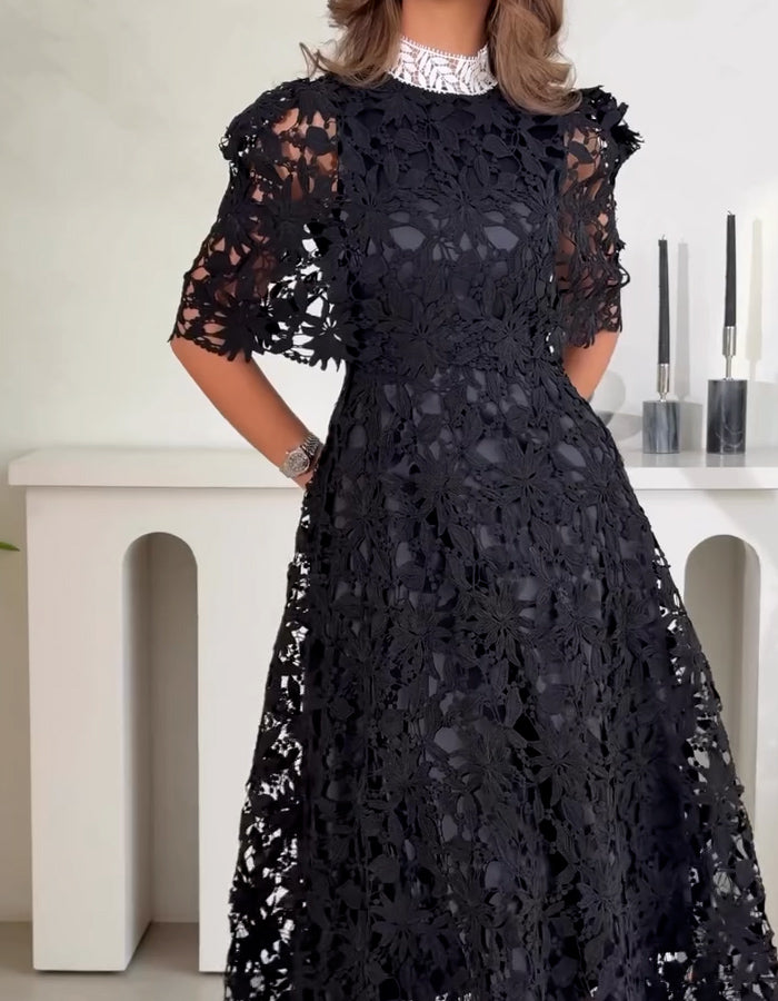 Black Lace Casual Dress