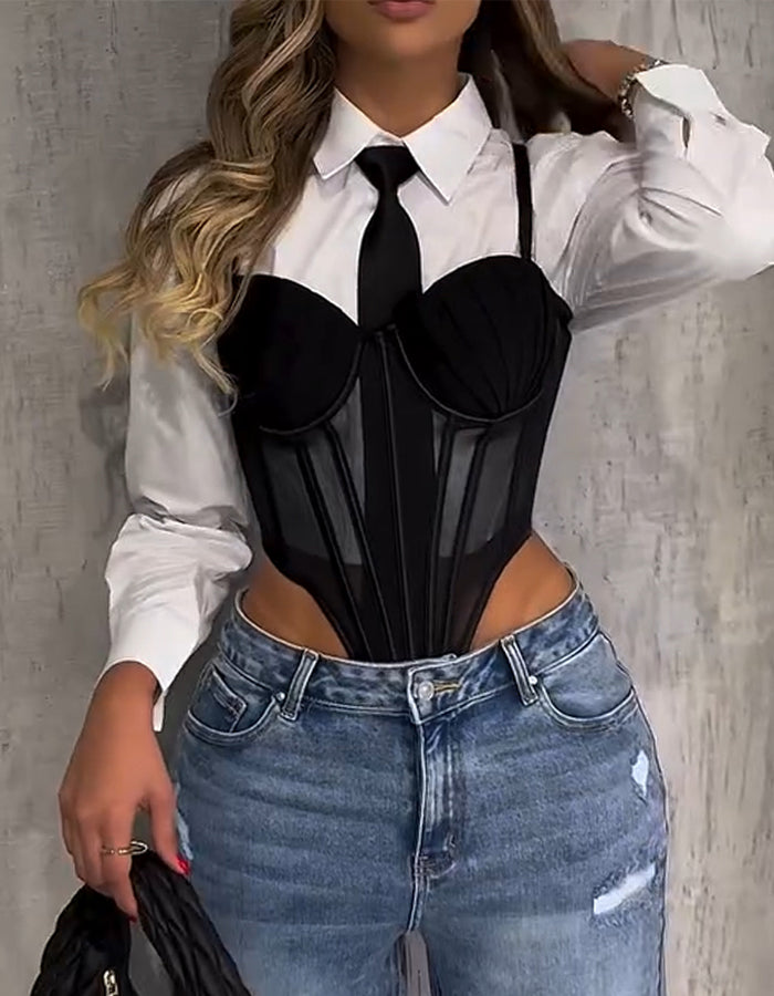 Shirt And Camisole Jumpsuit