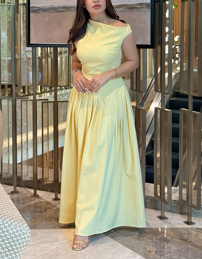 Cream One-Shoulder Dress