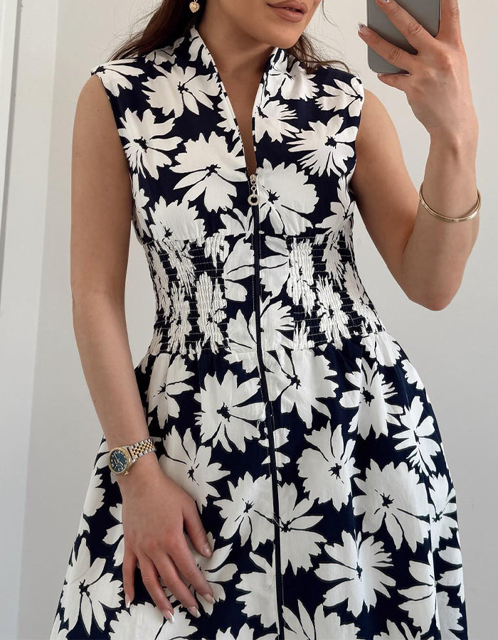 Sleeveless Zipper Dress
