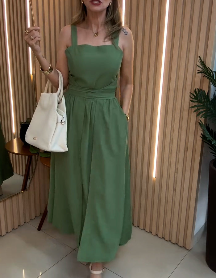 Green Pockets Dress