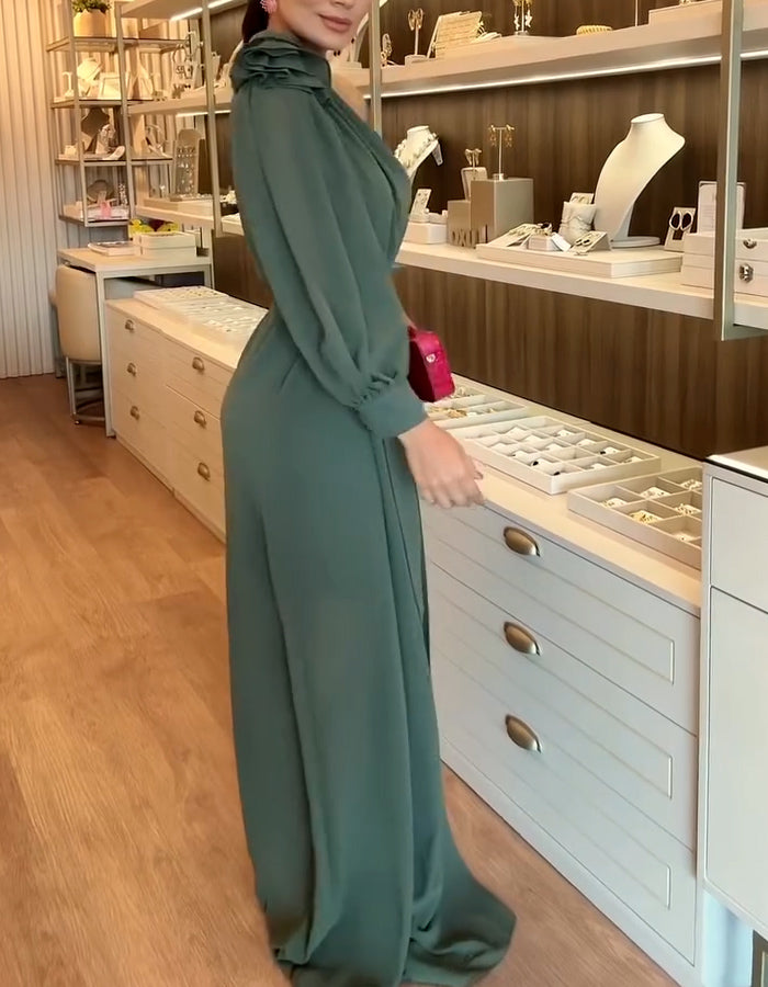 Flower One-Shoulder Dress