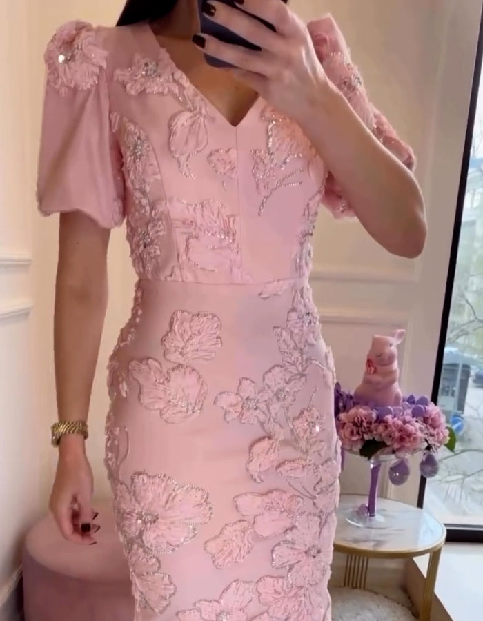 Pink Embroidered Dress