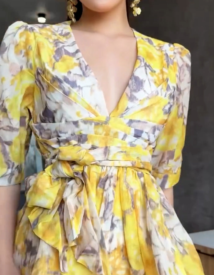 Yellow Printed Dress