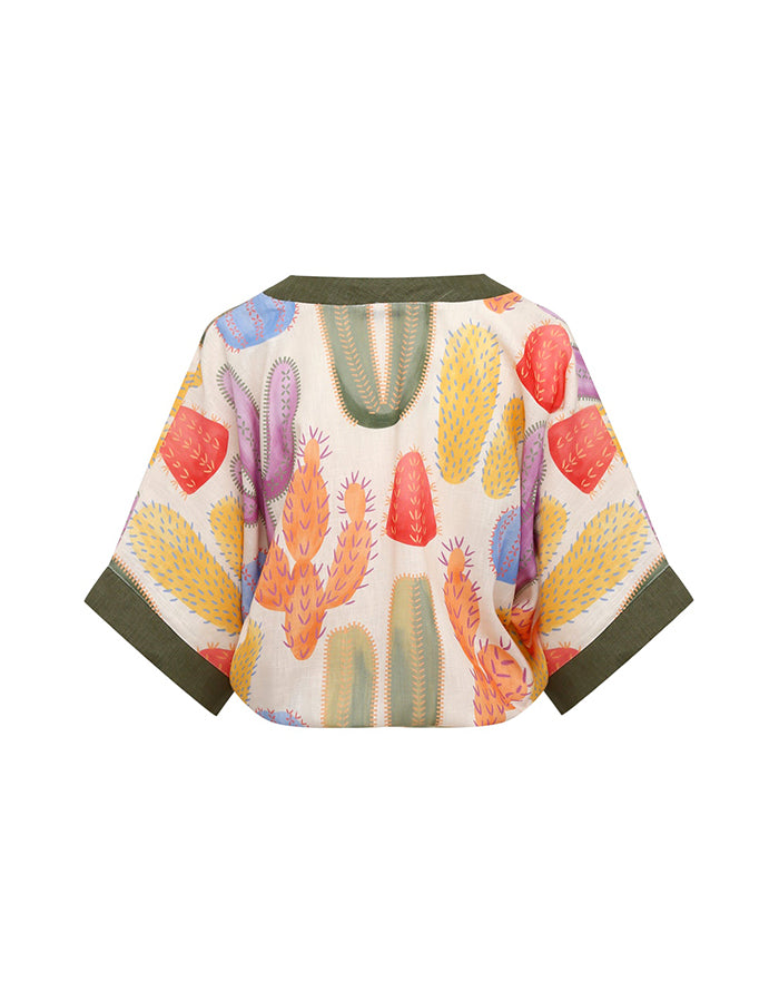Cactus Print Two-Piece Dress