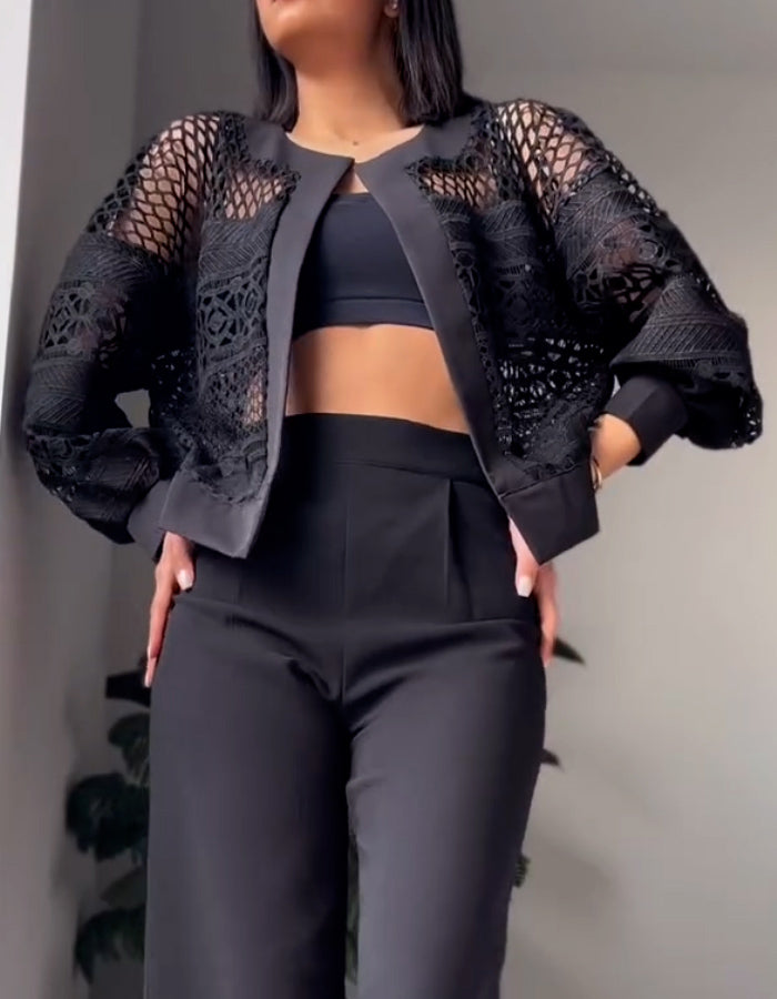 Black Mesh Coat