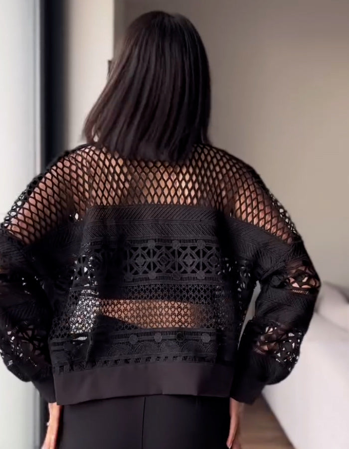 Black Mesh Coat