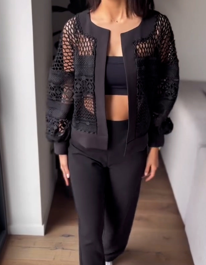 Black Mesh Coat