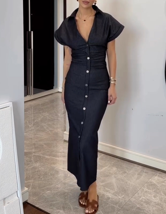 Button Slim Dress