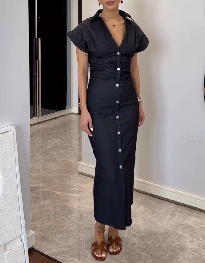 Button Slim Dress