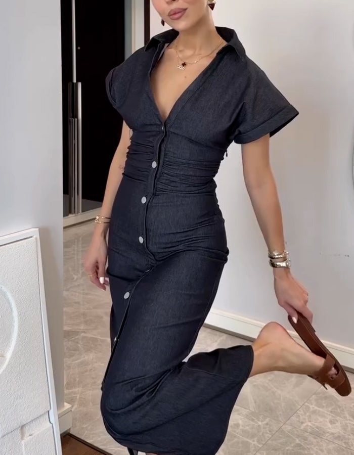 Button Slim Dress