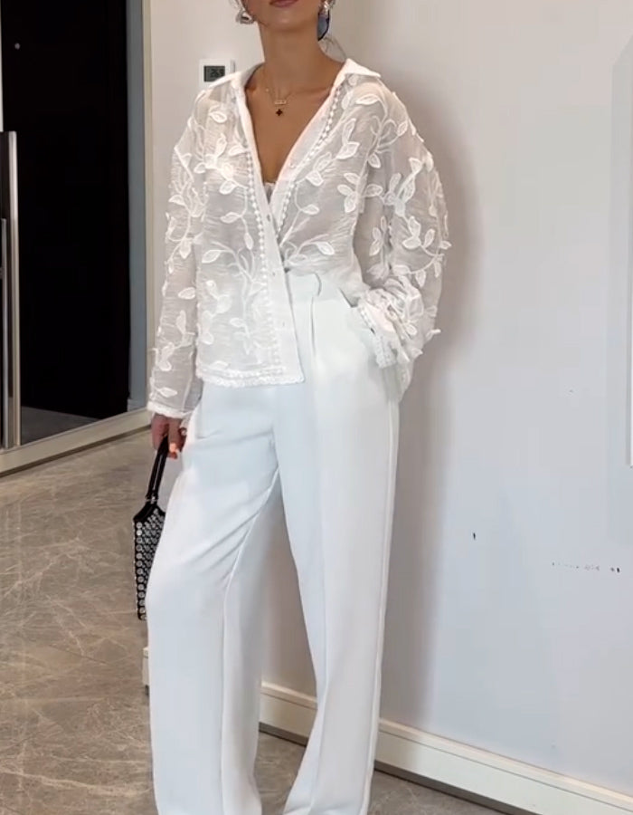 White Embroidered Shirt