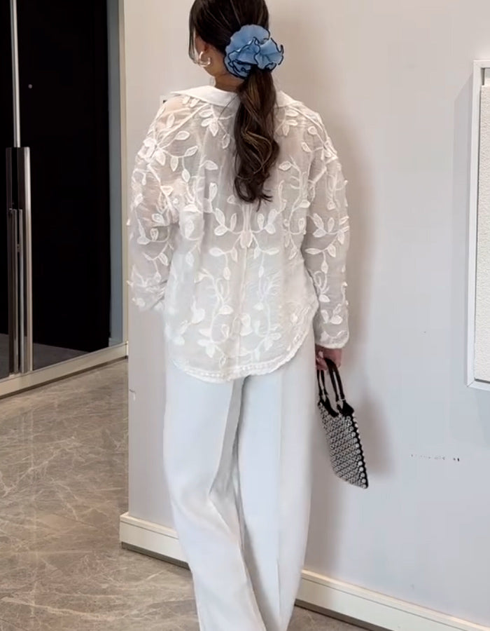 White Embroidered Shirt