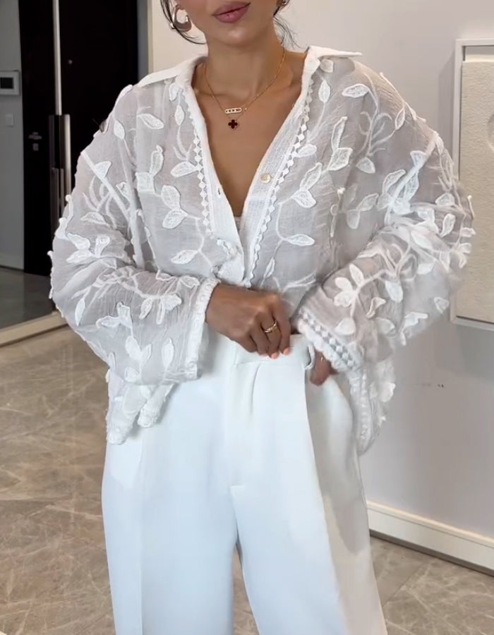 White Embroidered Shirt