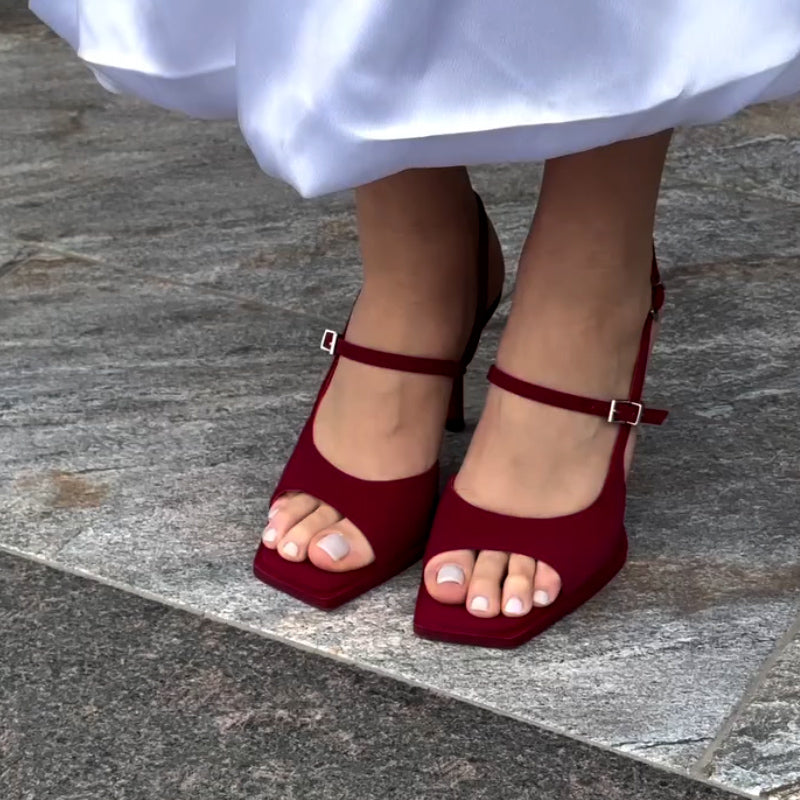 Red High-Heel Sandals