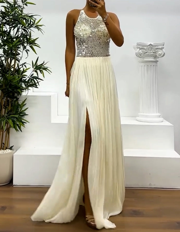 White Sequins Dress