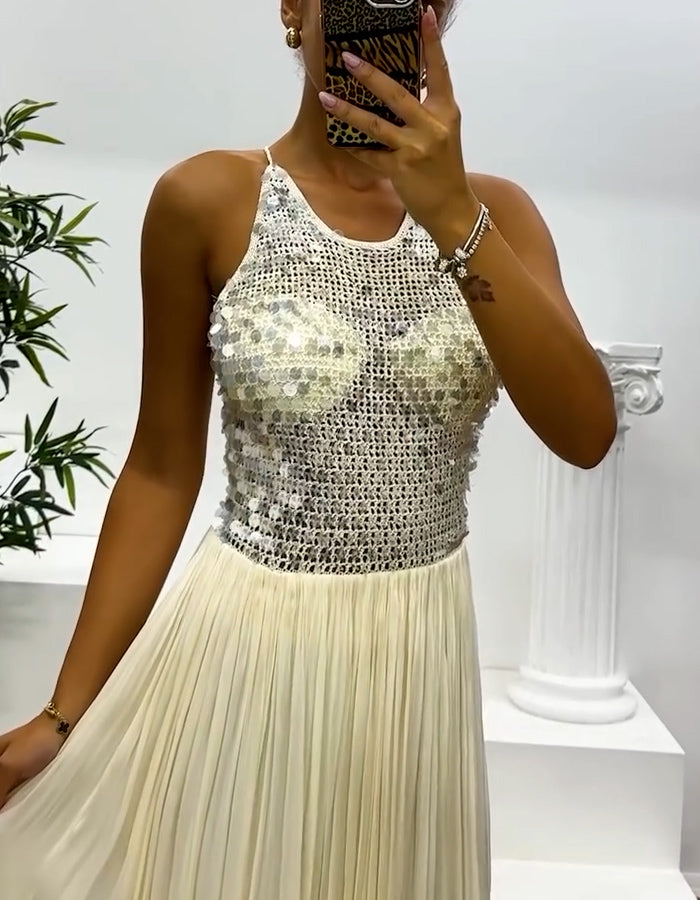 White Sequins Dress