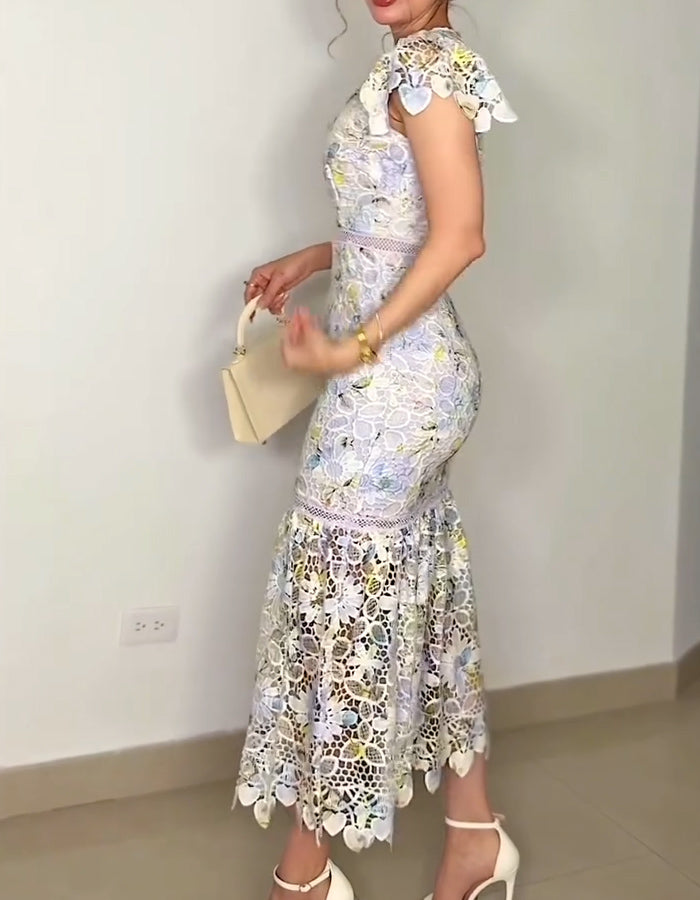 Flower Lace Slim Dress