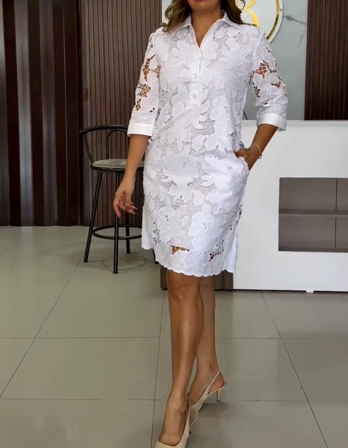 Embroidered Shirt Dress