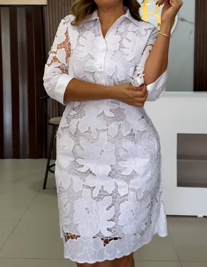 Embroidered Shirt Dress