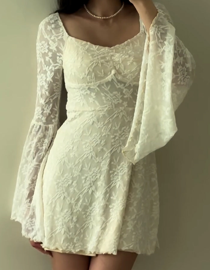Lace Bell-Sleeve Dress