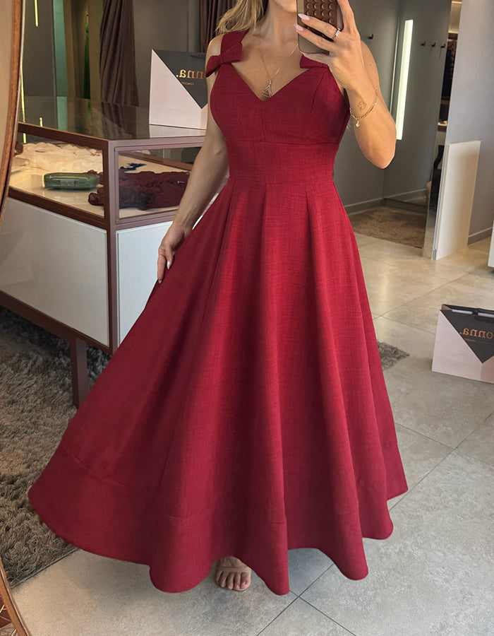 Red Double Bow Dress
