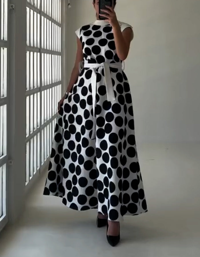 Black Polka Dot Maxi Dress