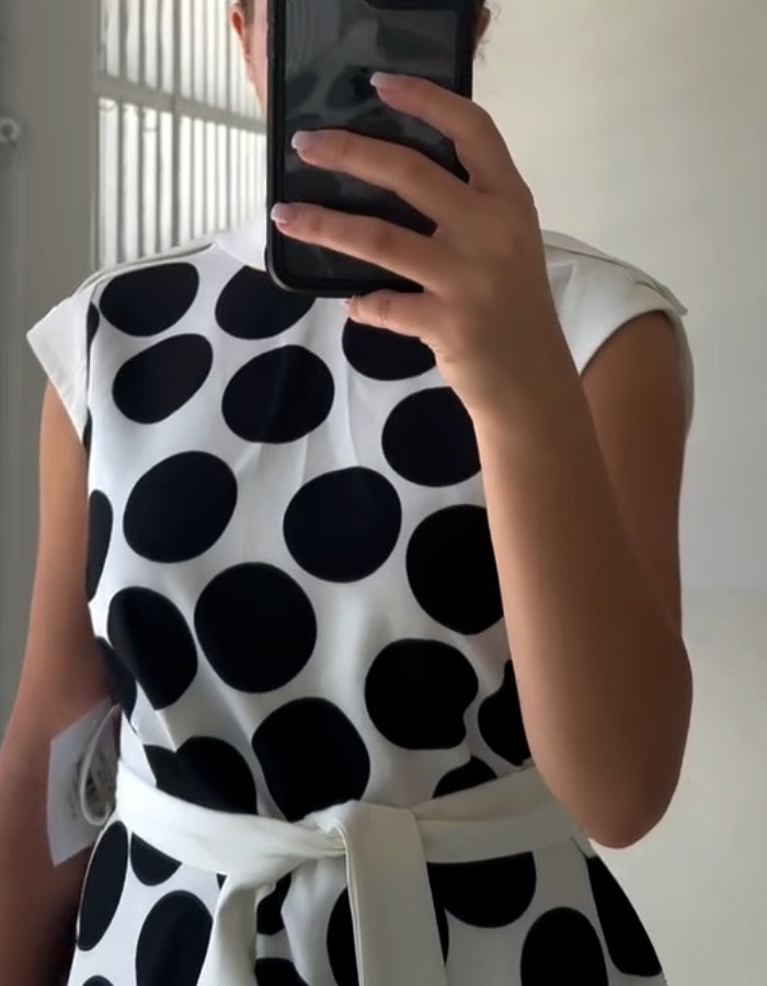 Black Polka Dot Maxi Dress