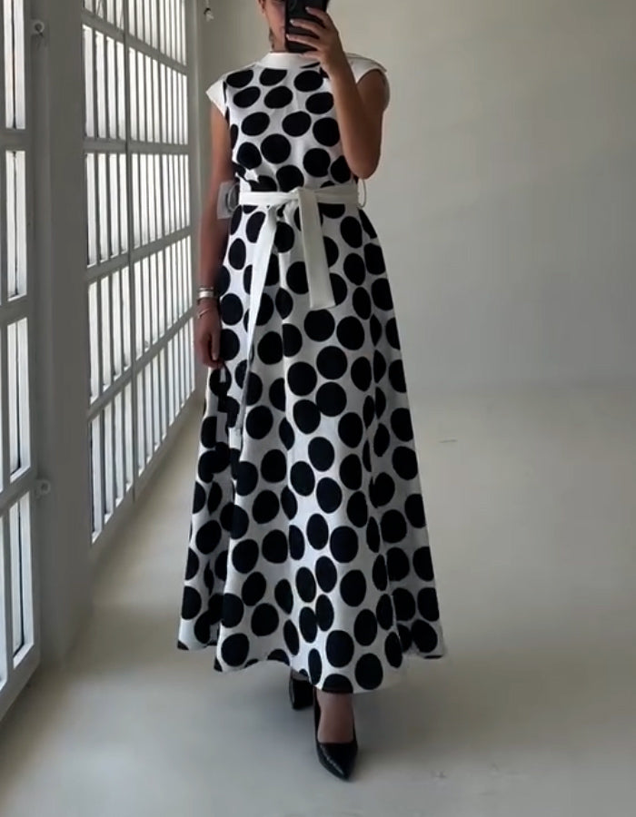 Black Polka Dot Maxi Dress