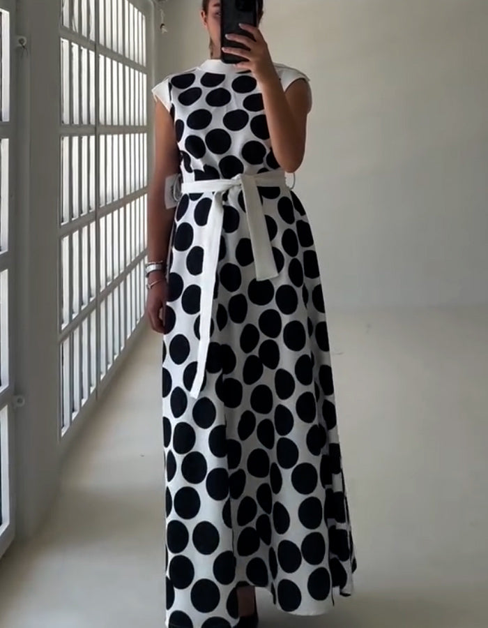 Black Polka Dot Maxi Dress