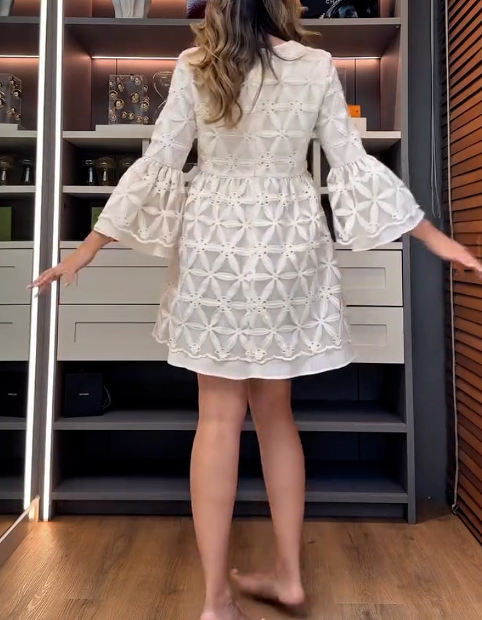 White Knit Mini Dress
