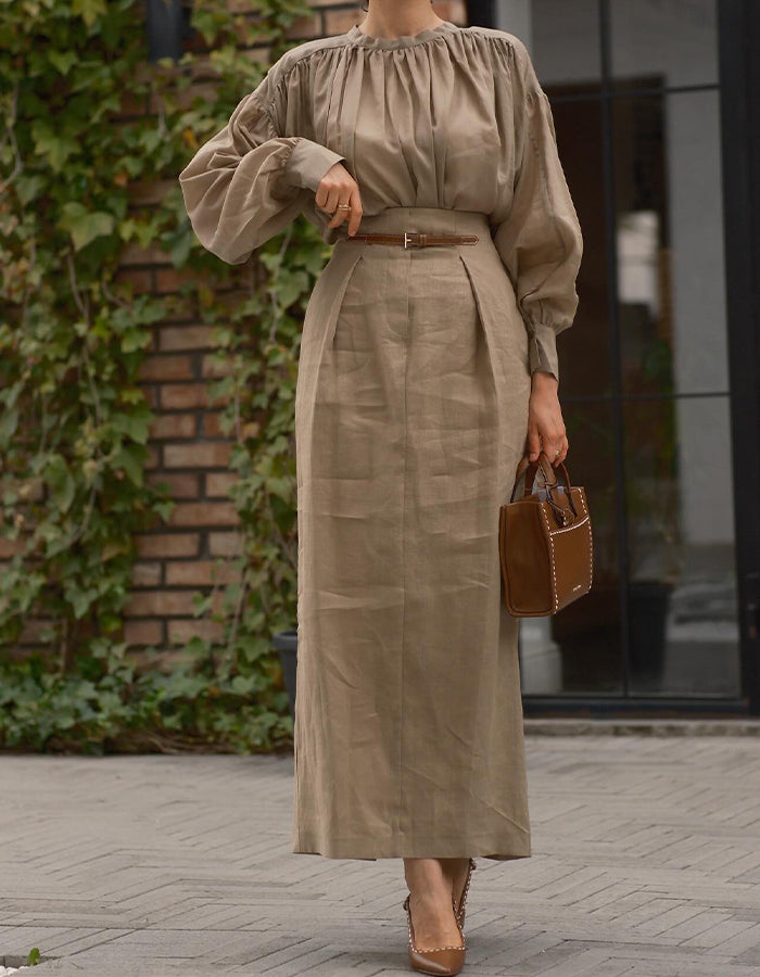 Khaki Suit Dress